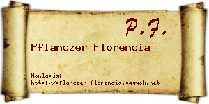 Pflanczer Florencia névjegykártya